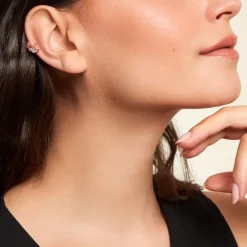 Histoire d'Or Bijoux D'oreilles Camelia Argent Rose Oxyde De Zirconium* Boucles D'Oreilles|Boucles D'Oreilles Fantaisie