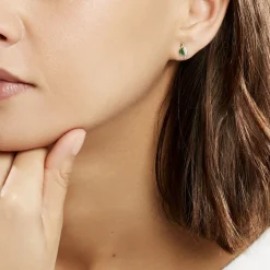Online Histoire d'Or Bijoux D'oreilles Emotion Or Jaune Emeraude Diamant or jaune émeraude