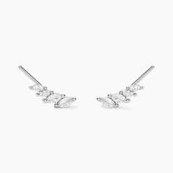 Discount Histoire d'Or Bijoux D'oreilles Juanie Argent Blanc Oxyde De Zirconium