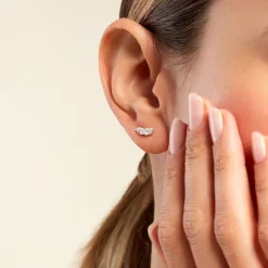 Discount Histoire d'Or Bijoux D'oreilles Juanie Argent Blanc Oxyde De Zirconium