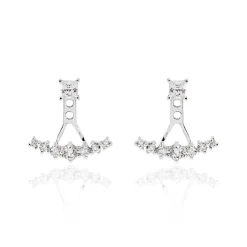 New Histoire d'Or Bijoux D'oreilles Kyoto Or Blanc Oxyde De Zirconium