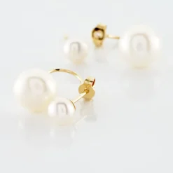 Clearance Histoire d'Or Bijoux D'oreilles Metisse Or Jaune Perle De Culture