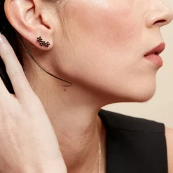 Discount Histoire d'Or Bijoux D'oreilles Midnight Royalty Plaqué Or Jaune Oxyde De Zirconium