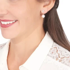 Histoire d'Or Bijoux D'oreilles Norah Or Jaune Perle De Culture Et Oxyde* Boucles D'Oreilles|Ear Cuffs