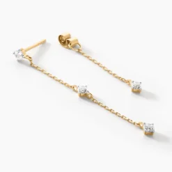 Online Histoire d'Or Bijoux D'oreilles Or Jaune Eclat D'etoile Oxyde De Zirconium