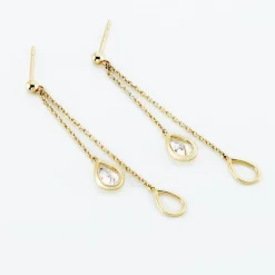 Histoire d'Or Bo Pendantes Or Jaune Emerika Oxyde De Zirconium* Boucles D'Oreilles|Boucles D'Oreilles Pendantes