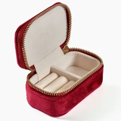 Hot Histoire d'Or Boite à Bijou Tissu Rouge