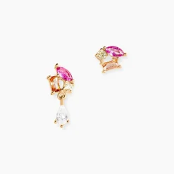 Histoire d'Or Boucle D'oreille Dépareillée Clematis Plaqué Or Jaune Spinelle Oxyde* Boucles D'Oreilles|Boucles D'Oreilles Fantaisie