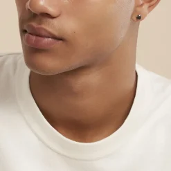 Histoire d'Or Boucle D'oreille Puce Unitaire Unitaire Or Blanc Oxyde