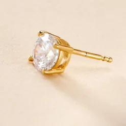 Discount Histoire d'Or Boucle D'oreille Puce Unitaire Adam De Zirconium plaqué or jaune oxyde