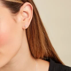 Clearance Histoire d'Or Boucle D'oreille Puce Unitaire Victoria or blanc diamant