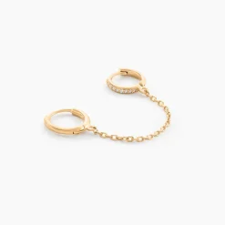 Clearance Histoire d'Or Boucle D'oreille Unitaire Plaqué Or Thed Oxydes De Zirconium