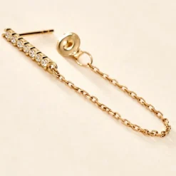 Histoire d'Or Boucle D'oreille Unitaire Barbra Or Jaune Oxyde De Zirconium* Boucles D'Oreilles|Piercings D'Oreilles