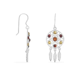 Histoire d'Or Boucles D'oreilles Argent Blanc Lorena Ambre