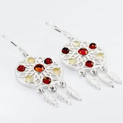 Histoire d'Or Boucles D'oreilles Argent Blanc Lorena Ambre