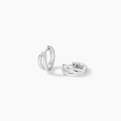 Histoire d'Or Boucles D'oreilles Celimene Rondes Argent Blanc Oxyde De Zirconium