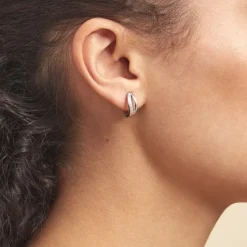 Histoire d'Or Boucles D'oreilles Celimene Rondes Argent Blanc Oxyde De Zirconium