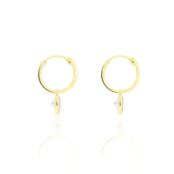 Histoire d'Or Boucles D'oreilles Chayma Or Jaune Oxyde De Zirconium* Boucles D'Oreilles|Boucles D'Oreilles Créoles