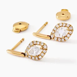 Histoire d'Or Boucles D'oreilles Collection Icone Or Jaune Diamant Synthétique* Boucles D'Oreilles|Boucles D'Oreilles Pendantes