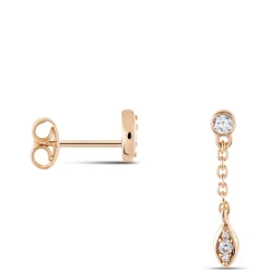 Histoire d'Or Boucles D'oreilles Dépareillées Argent Rose Braiden Oxyde De Zirconium* Boucles D'Oreilles|Boucles D'Oreilles Fantaisie