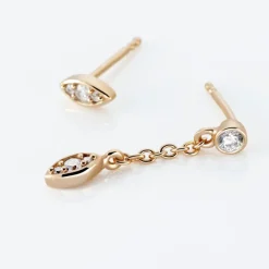 Histoire d'Or Boucles D'oreilles Dépareillées Argent Rose Braiden Oxyde De Zirconium* Boucles D'Oreilles|Boucles D'Oreilles Fantaisie