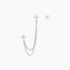 Histoire d'Or Boucles D'oreilles Dépareillées June Argent Blanc Oxyde De Zirconium* Boucles D'Oreilles|Boucles D'Oreilles Fantaisie