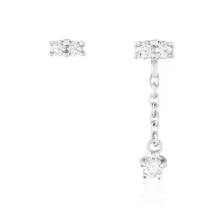 Histoire d'Or Boucles D'oreilles Dépareillées Argent Blanc Braden Oxyde De Zirconium* Boucles D'Oreilles|Boucles D'Oreilles Fantaisie