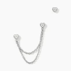 Histoire d'Or Boucles D'oreilles Dépareillées June Argent Blanc Oxyde De Zirconium* Boucles D'Oreilles|Boucles D'Oreilles Fantaisie