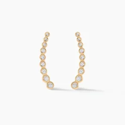 Best Histoire d'Or Boucles D'oreilles Grimpantes Plaqué Or Jaune Nazeli Oxyde