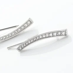 New Histoire d'Or Boucles D'oreilles Grimpantes Argent Blanc Solvic Oxydes De Zirconium