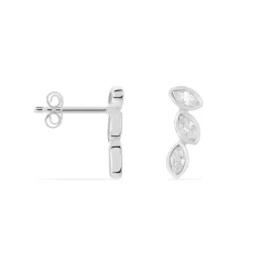 Sale Histoire d'Or Boucles D'oreilles Grimpantes Elohane Argent Blanc Oxyde De Zirconium
