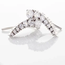 Hot Histoire d'Or Boucles D'oreilles Grimpantes Aldrick Argent Blanc Oxyde De Zirconium