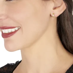 Clearance Histoire d'Or Boucles D'oreilles Izefia Rondes Or Jaune Oxyde De Zirconium