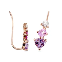 Hot Histoire d'Or Boucles D'oreilles Lauressa Oxyde or rose amethyste violet