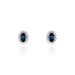 Histoire d'Or Boucles D'oreilles Or Blanc Quintilla Topazes London Blue Et Oxydes* Boucles D'Oreilles|Boucles D'Oreilles Pendantes