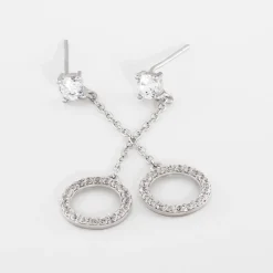Histoire d'Or Boucles D'oreilles Pendantes Lim Or Blanc Oxyde De Zirconium