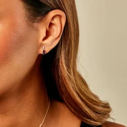 Online Histoire d'Or Boucles D'oreilles Pendantes Zuleika Or Jaune Améthyste Oxyde De Zirconium