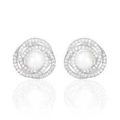 Hot Histoire d'Or Boucles D'oreilles Pendantes Matilda Argent  Perle Culture Et Oxyde