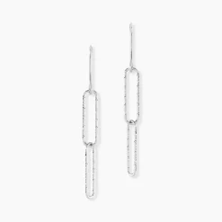 Histoire d'Or Boucles D'oreilles Pendantes Chiarina Argent Blanc
