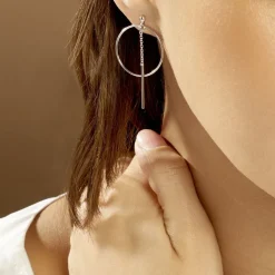 Clearance Histoire d'Or Boucles D'oreilles Pendantes Enissa Argent Blanc