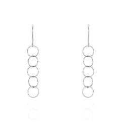 Clearance Histoire d'Or Boucles D'oreilles Pendantes Bulle Argent Blanc