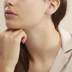 Clearance Histoire d'Or Boucles D'oreilles Pendantes Bulle Argent Blanc