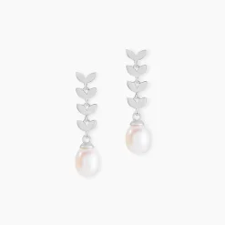 Sale Histoire d'Or Boucles D'oreilles Pendantes Giacobbe Argent Blanc Perle De Culture