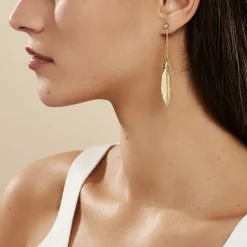 Hot Histoire d'Or Boucles D'oreilles Pendantes Soline Or Jaune