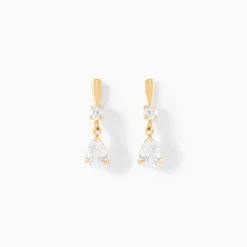 Histoire d'Or Boucles D'oreilles Pendantes Goutte Or Jaune Oxyde De Zirconium* Boucles D'Oreilles|Boucles D'Oreilles Pendantes