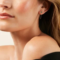 Histoire d'Or Boucles D'Oreilles Pendantes Ondée Or Jaune Malachite* Boucles D'Oreilles|Boucles D'Oreilles Pendantes