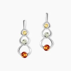 Histoire d'Or Boucles D'oreilles Pendantes Agneta Argent Blanc Ambre* Boucles D'Oreilles|Boucles D'Oreilles Fantaisie