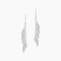 New Histoire d'Or Boucles D'oreilles Pendantes Alli Argent Blanc