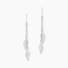 Outlet Histoire d'Or Boucles D'oreilles Pendantes Fabia Argent Blanc