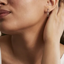 Histoire d'Or Boucles D'oreilles Pendantes Nohemi Argent Blanc Oxyde De Zirconium